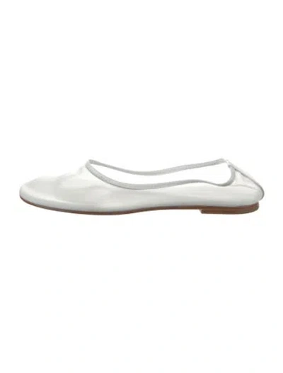 Pre-owned Dear Frances Mesh Ballet Flats In White