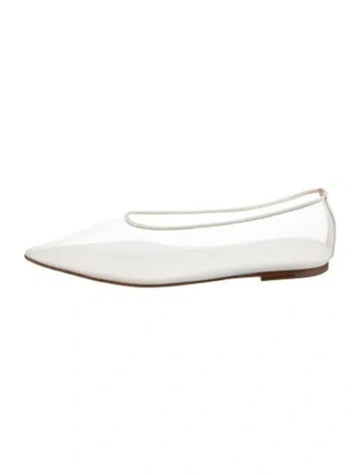 Pre-owned Dear Frances Mesh Ballet Flats In White