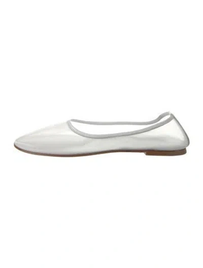Pre-owned Dear Frances Mesh Ballet Flats In White