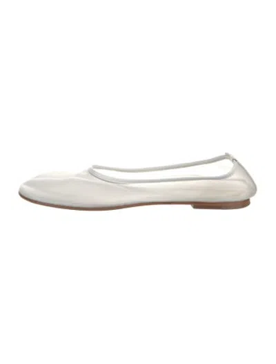 Pre-owned Dear Frances Mesh Ballet Flats In White