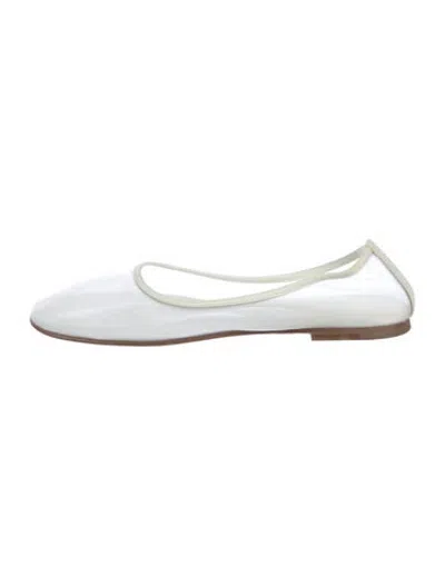 Pre-owned Dear Frances Mesh Ballet Flats In White