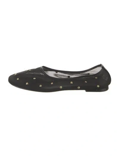 Pre-owned Dear Frances Mesh Flats In Black