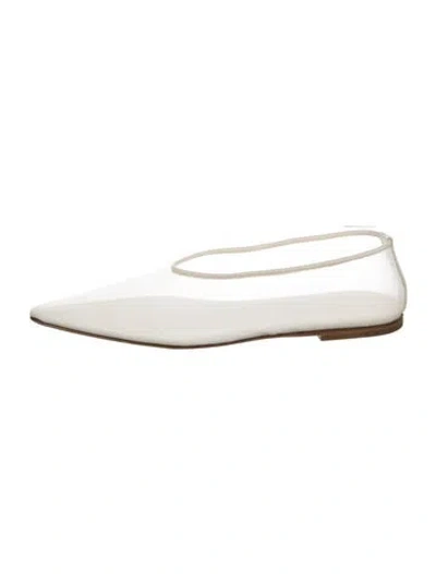 Pre-owned Dear Frances Mesh Flats In White