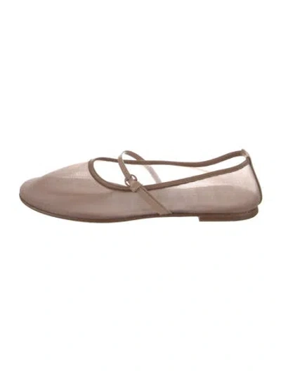 Pre-owned Dear Frances Mesh Mary Jane Flats In Neutrals/pink