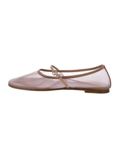 Pre-owned Dear Frances Mesh Mary Jane Flats In Pink