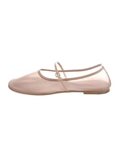 Pre-owned Dear Frances Mesh Mary Jane Flats In Pink