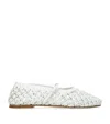 Dear Frances Nappa Leather Woven Balla Ballet Flats In White