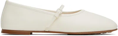 DEAR FRANCES OFF-WHITE BALLA STRAP BALLERINA FLATS
