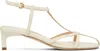 Dear Frances Off-white Tee Heeled Sandals In White