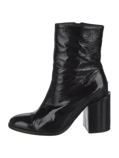 Pre-owned Dear Frances Patent Leather Boots In Black