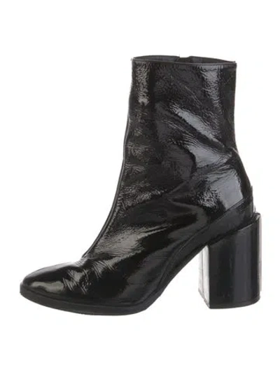 Pre-owned Dear Frances Patent Leather Boots In Black