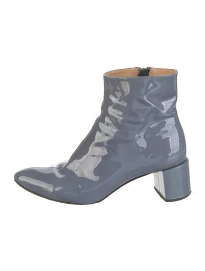 Pre-owned Dear Frances Patent Leather Boots In Blue