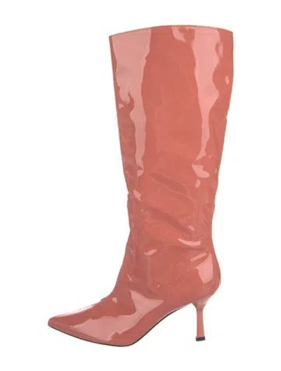 Pre-owned Dear Frances Patent Leather Boots In Pink