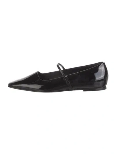 Pre-owned Dear Frances Patent Leather Mary Jane Flats In Black