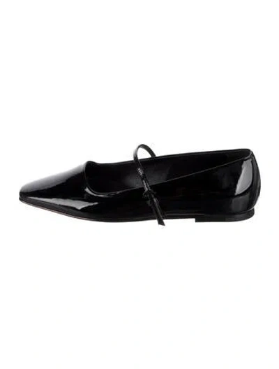 Pre-owned Dear Frances Patent Leather Mary Jane Flats In Black