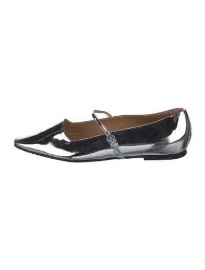 Pre-owned Dear Frances Patent Leather Mary Jane Flats In Blue