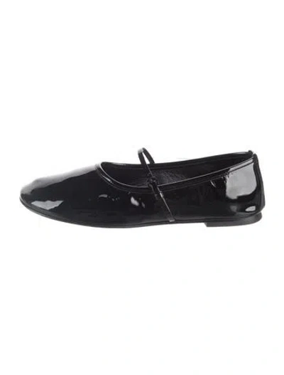 Pre-owned Dear Frances Patent Leather Mary Jane Flats In Blue