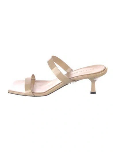 Pre-owned Dear Frances Patent Leather Sandals In Neutral