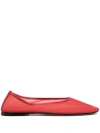 Dear Frances Balla Mesh Ballerina Flats In Rot