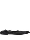 Dear Frances Scrunch-effect Ballet Flats In Black