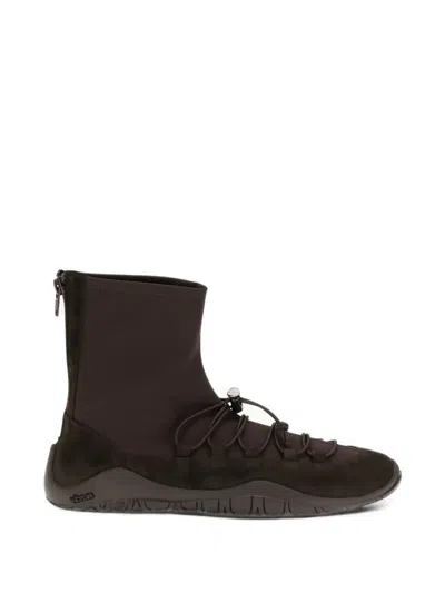 Dear Frances Scuba Ankle Boots In Brown