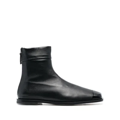 Dear Frances Edna Leather Ankle Boots In Black