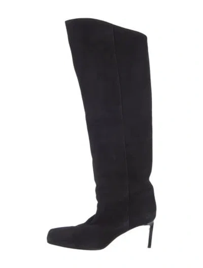 Pre-owned Dear Frances Suede Boots In Black