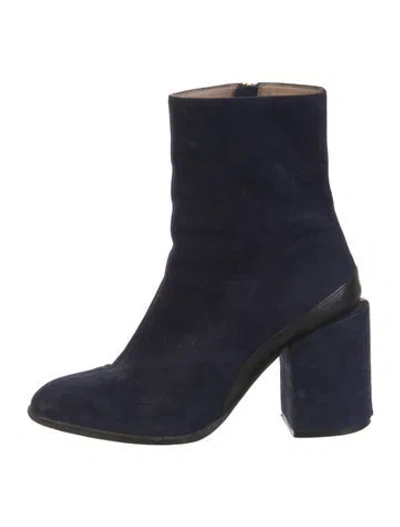 Pre-owned Dear Frances Suede Boots In Blue