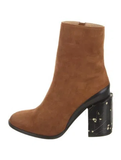 Pre-owned Dear Frances Suede Boots In Brown