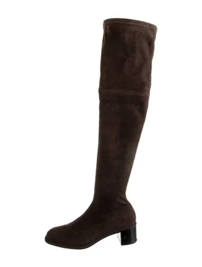 Pre-owned Dear Frances Suede Boots In Brown