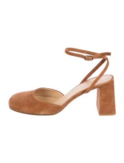 Pre-owned Dear Frances Suede D'orsay Pumps In Neutral