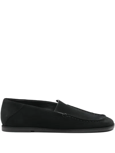 Dear Frances Suede Loafers In Black