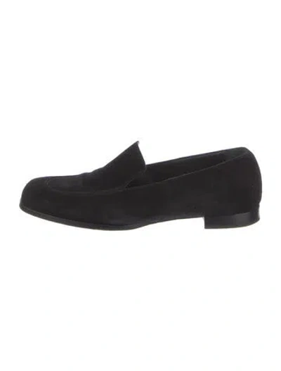 Pre-owned Dear Frances Suede Loafers In Black