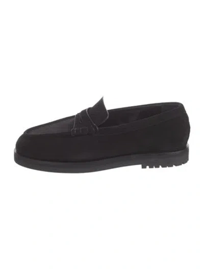 Pre-owned Dear Frances Suede Loafers In Black