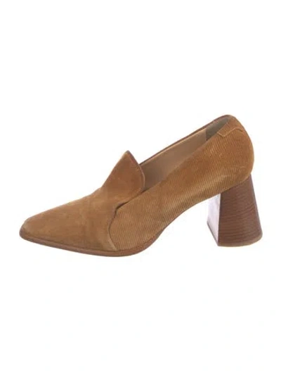 Pre-owned Dear Frances Suede Mules In Neutral