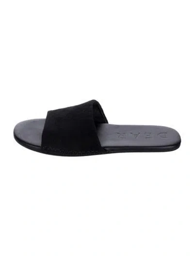 Pre-owned Dear Frances Suede Slides In Black