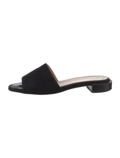 Pre-owned Dear Frances Suede Slides In Black