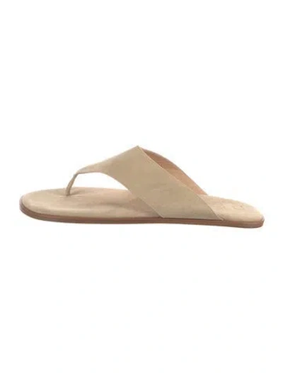 Pre-owned Dear Frances Suede Slides In Neutral