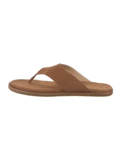 Pre-owned Dear Frances Suede Slides In Neutral