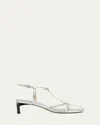 Dear Frances Tee Metallic Leather Sandals In Silver
