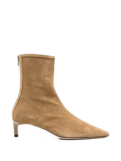 Dear Frances Topo Heeled Boots In Nude