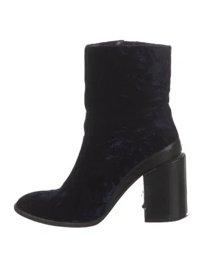 Pre-owned Dear Frances Velvet Boots In Blue