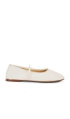 Dear Frances Off-white Balla Strap Ballerina Flats In 粉笔白