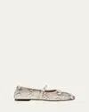 Dear Frances Winter Balla Snakeskin-print Leather Ballet Flats In Python