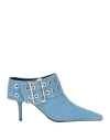 Dear Frances Woman Mules & Clogs Blue Size 7 Textile Fibers In Blue
