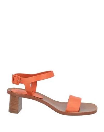 Dear Frances Woman Sandals Orange Size 8 Leather