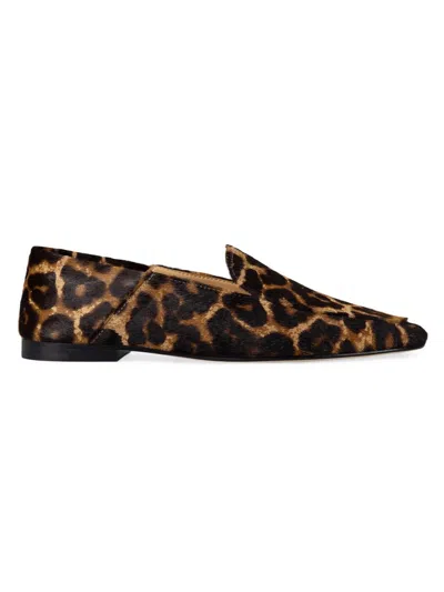 Dear Frances Animal-print Loafers In Black
