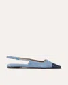 Dear Frances Women's Tia Slingback Shoes In Denim In Blue