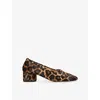 Dear Frances Womens Balla 45 Leather Courts Brown/oth Eur 40 / 7 Uk In Animal Print