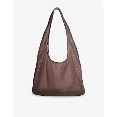 Dear Frances Womens Sacchetto Large Mesh Shoulder Bag Espresso